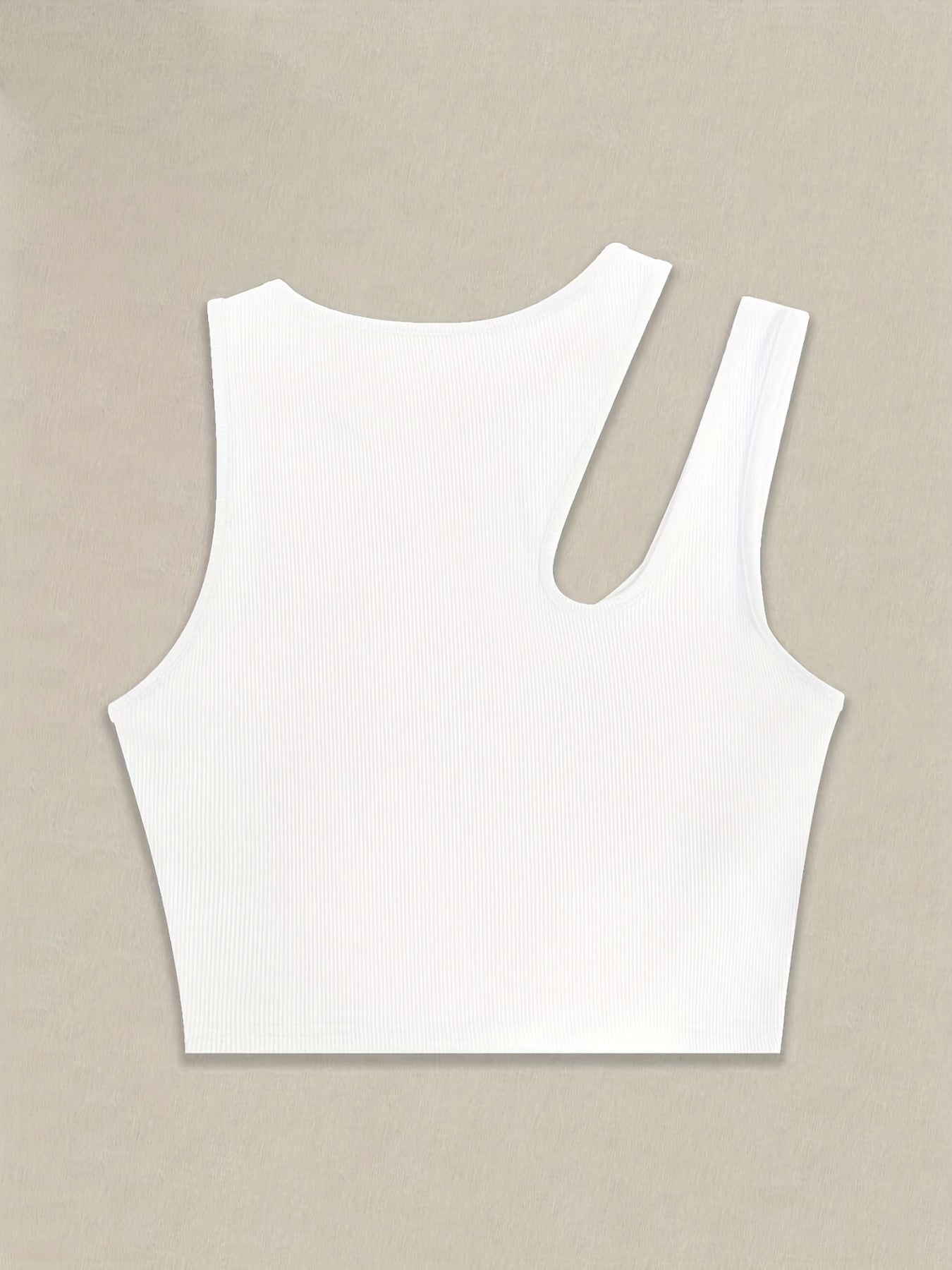 Camiseta sin mangas para mujer estilo asimétrico de moda para el verano - corte corto, look sexy y moderno