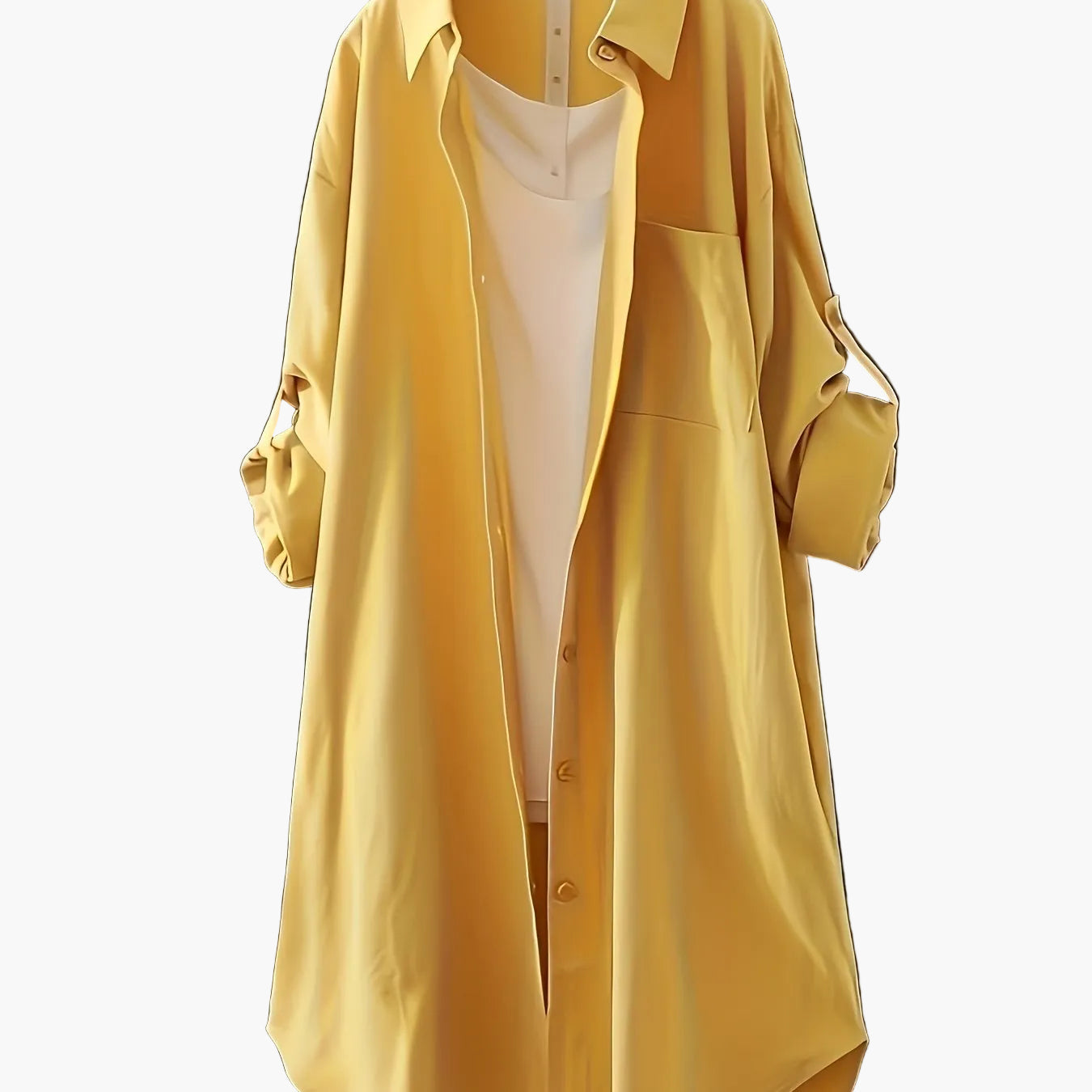 Langes Hemdblusenkleid im lässigen Stil für Damen, ideal für Frühling und Sommer  