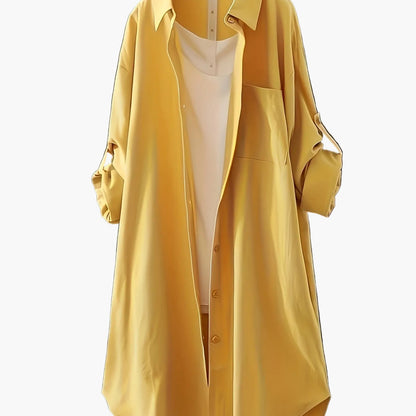 Langes Hemdblusenkleid im lässigen Stil für Damen, ideal für Frühling und Sommer  