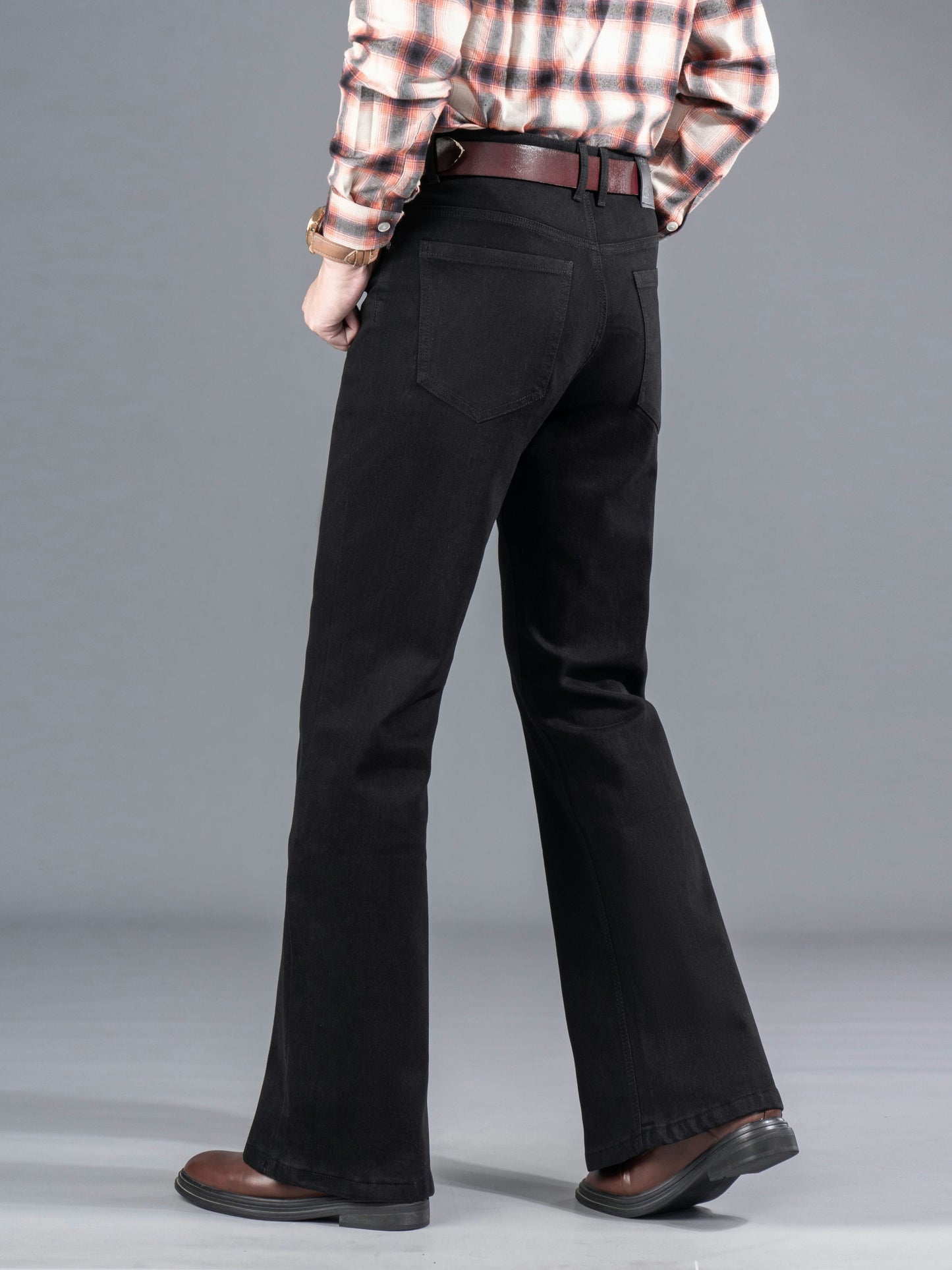 Jean Bootcut Homme Noir Coupe Évasée