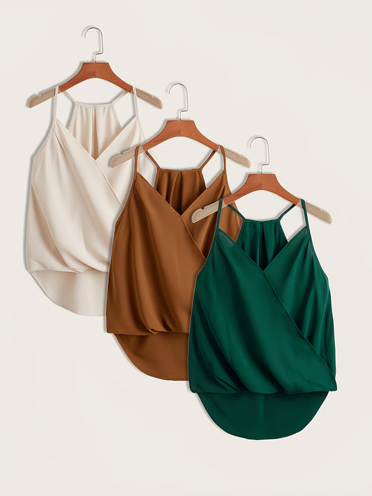 Women's Sleeveless Draped Halter Neck Blouse for Chic and Versatile Outfits