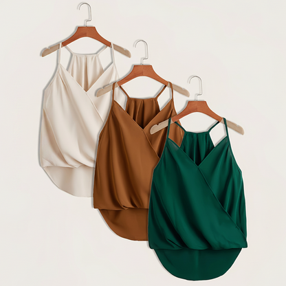 Women's Sleeveless Draped Halter Neck Blouse for Chic and Versatile Outfits