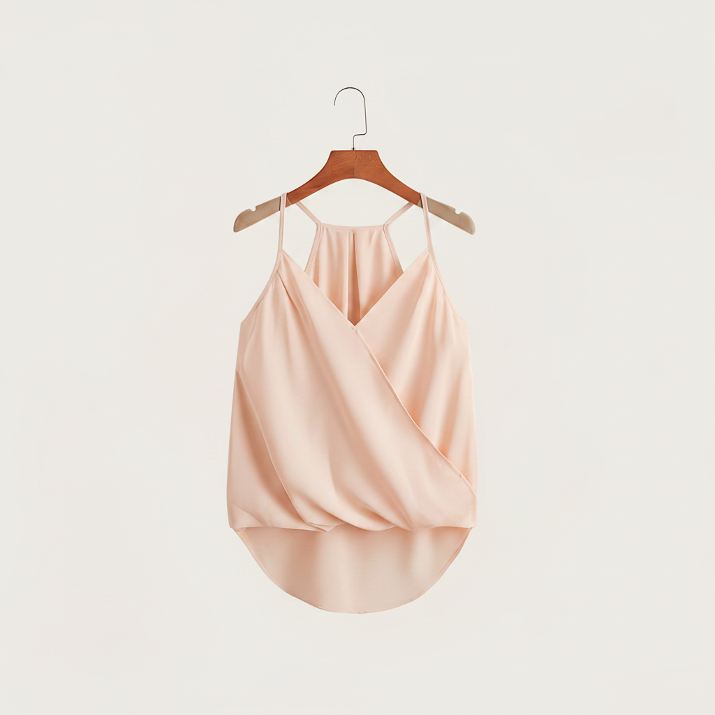 Women's Sleeveless Draped Halter Neck Blouse for Chic and Versatile Outfits