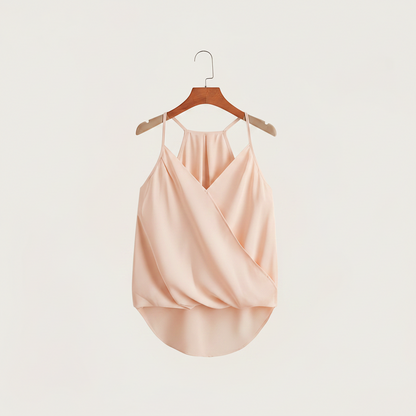 Women's Sleeveless Draped Halter Neck Blouse for Chic and Versatile Outfits