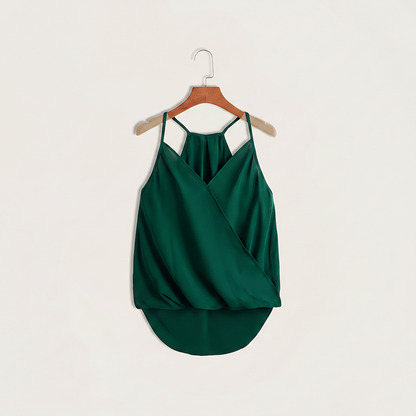 Women's Sleeveless Draped Halter Neck Blouse for Chic and Versatile Outfits
