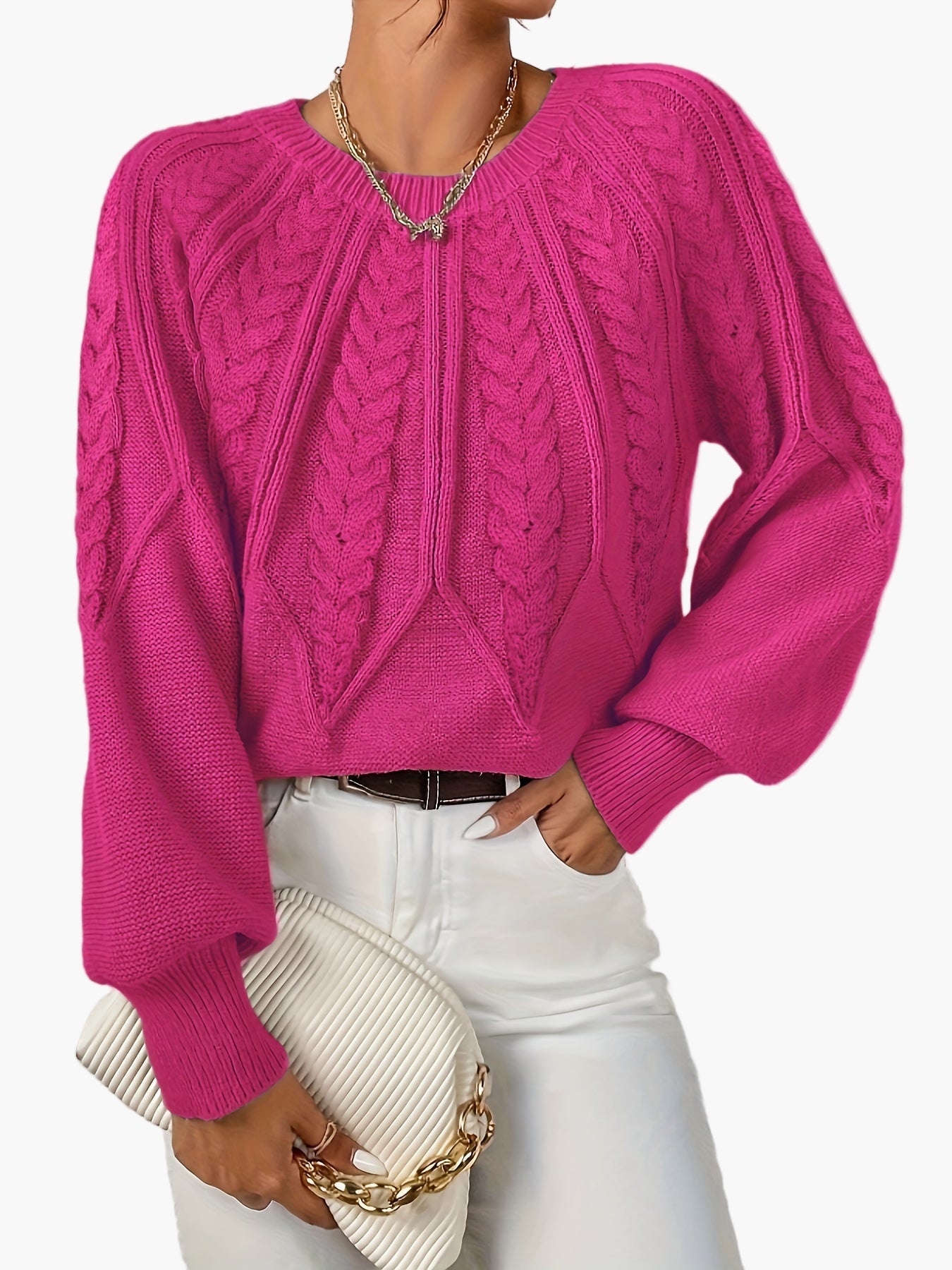 Pull Femme Style Décontracté Chic à Motif Torsadé pour Automne et Printemps