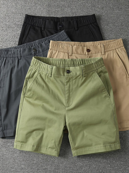 Shorts décontractés pour homme à taille élastique avec poches – Style urbain et polyvalent