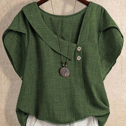 Blouse Tunique Femme Style Asymétrique Décontracté Élégant