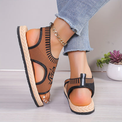 Sandales décontractées femme à motif floral pour été, style bohème chic, confort quotidien