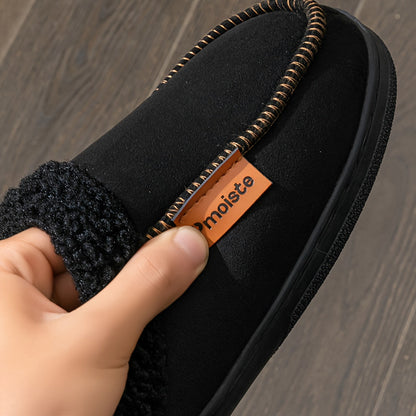Chausson d'intérieur chaud doublé fourrure synthétique pour homme, semelle antidérapante