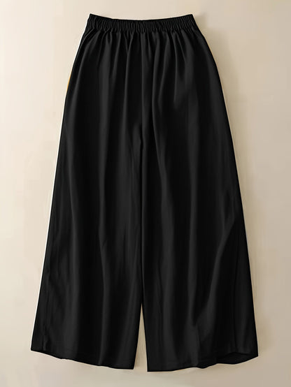 Pantalon large taille haute femme style élégant pour printemps et été