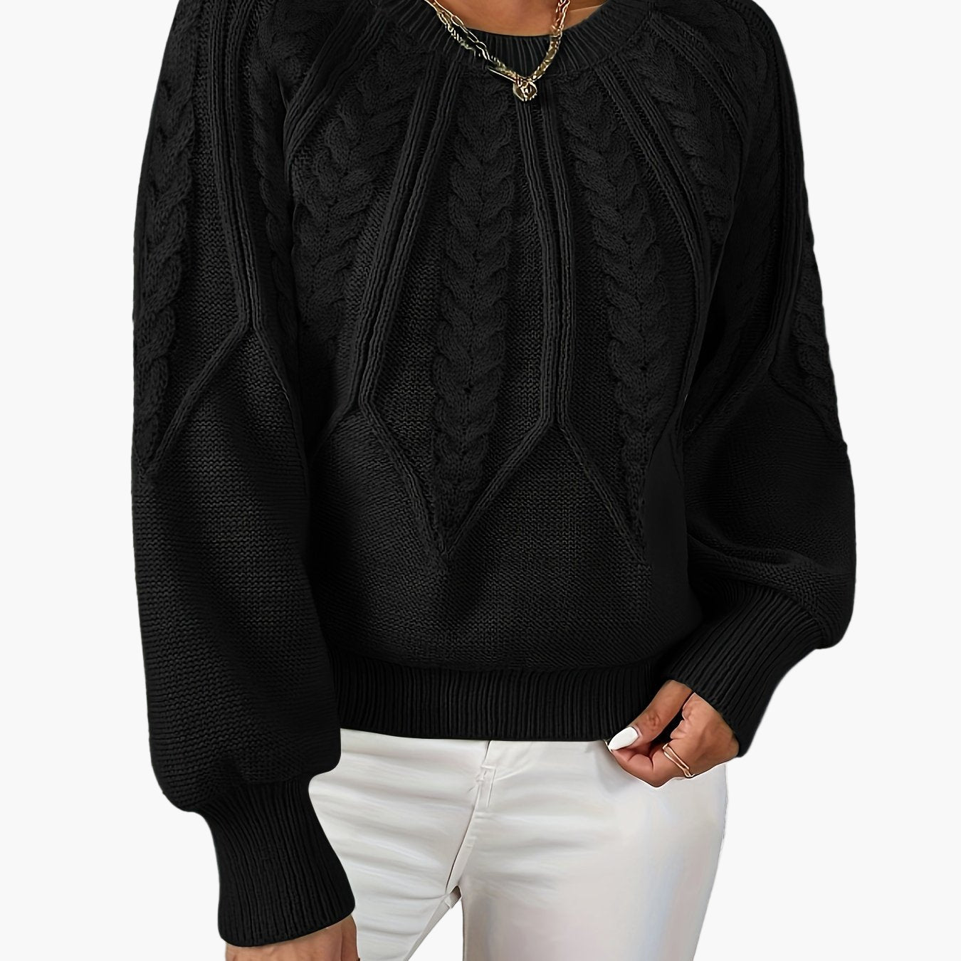 Pull Femme Style Décontracté Chic à Motif Torsadé pour Automne et Printemps