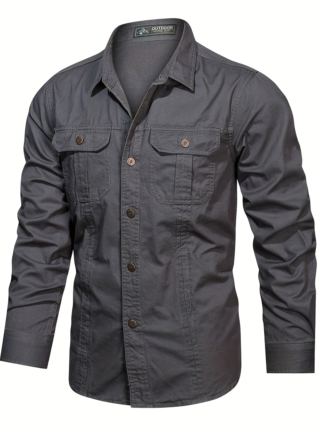 Camisa casual de manga larga para hombre estilo outdoor – Ideal para el fin de semana y el ocio
