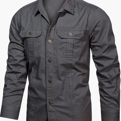 Camisa casual de manga larga para hombre estilo outdoor – Ideal para el fin de semana y el ocio