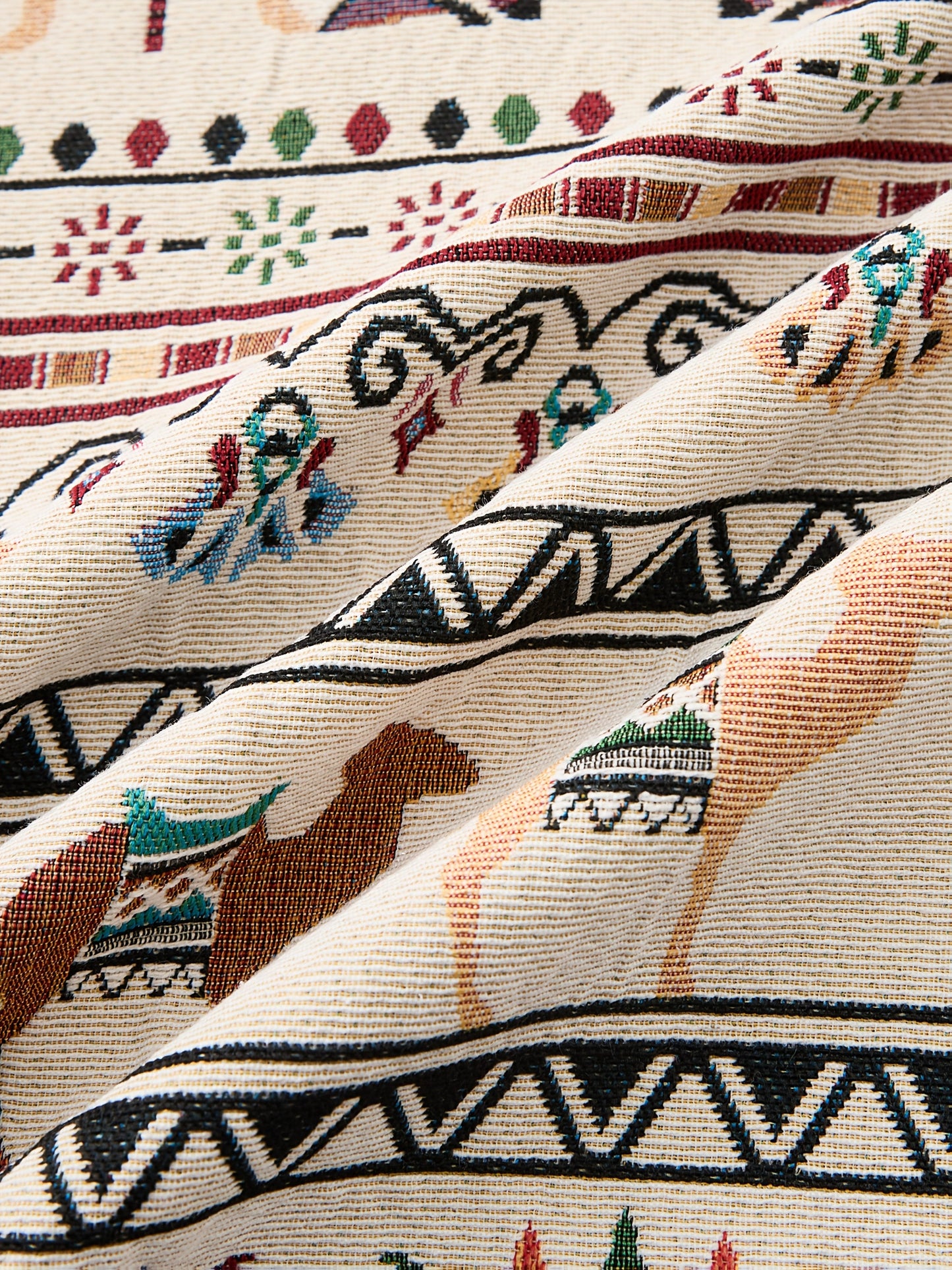 Chemise Homme Motif Ethnique Tissée Manches Longues Beige