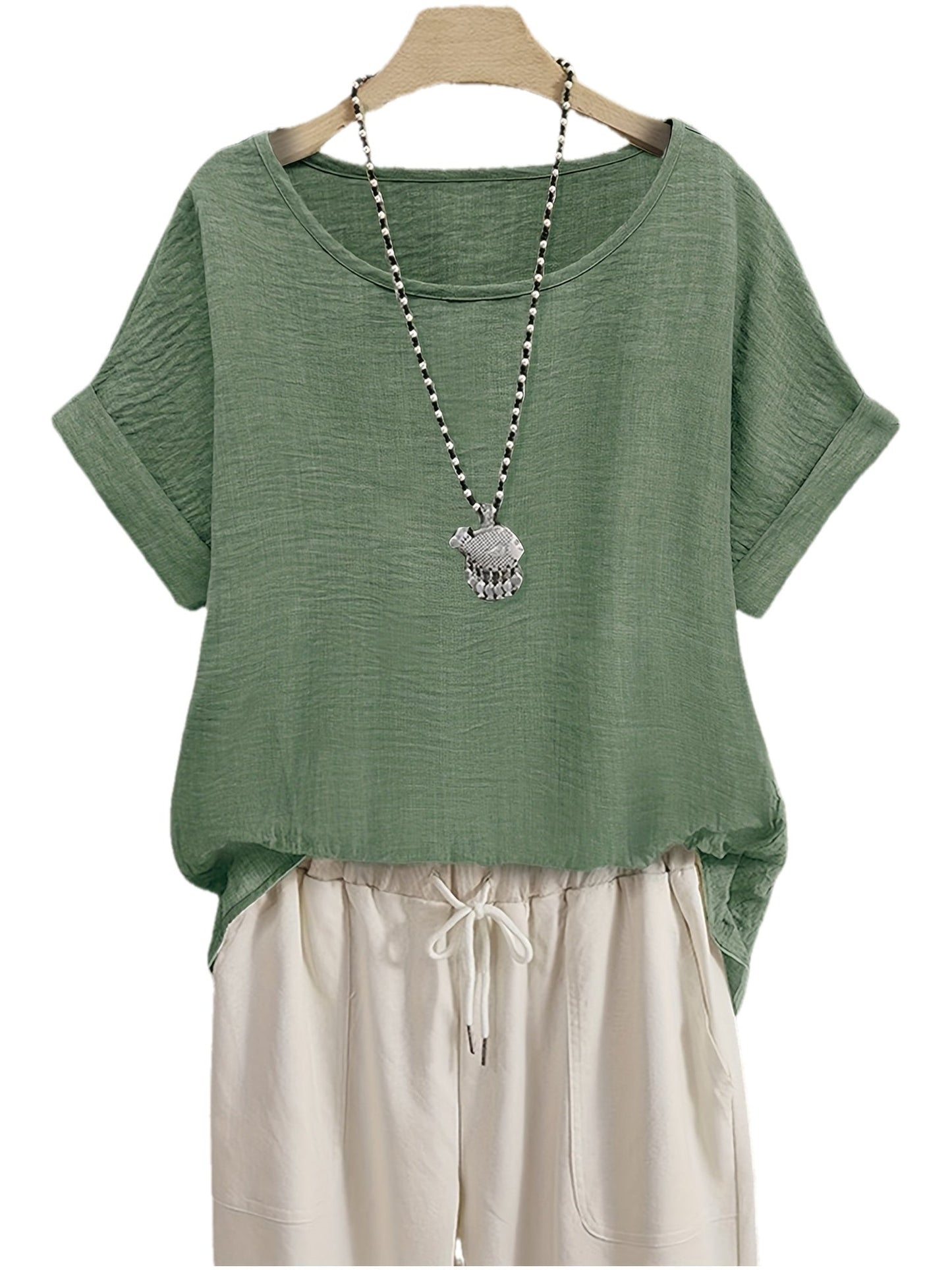 Blouse Décontractée Femme Manches Courtes Style Chic pour Été et Loisirs