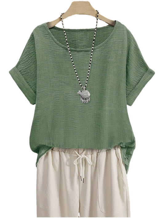 Blouse Décontractée Femme Manches Courtes Style Chic pour Été et Loisirs