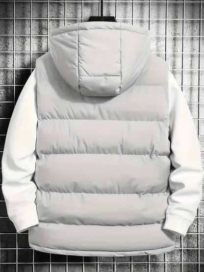 Doudoune sans manches homme à capuche matelassée zippée Couleurs assorties