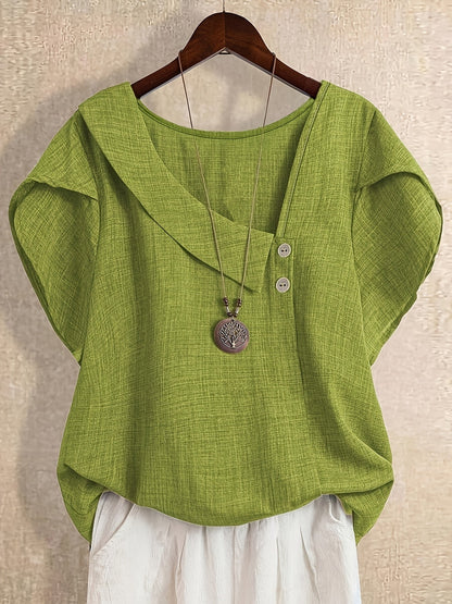 Blouse Tunique Femme Style Asymétrique Décontracté Élégant