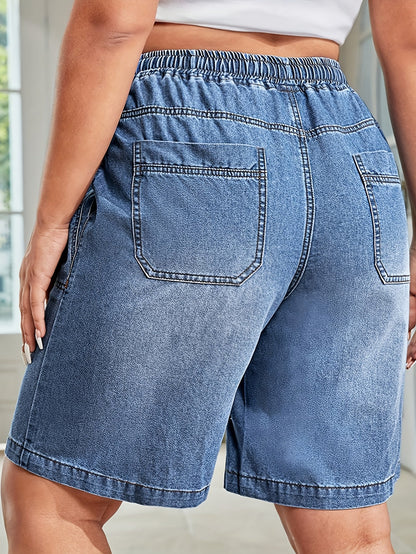 Lässige Bermuda-Shorts mit hoher Taille und Kordelzug für Damen – Urbaner Frühling-Sommer-Stil