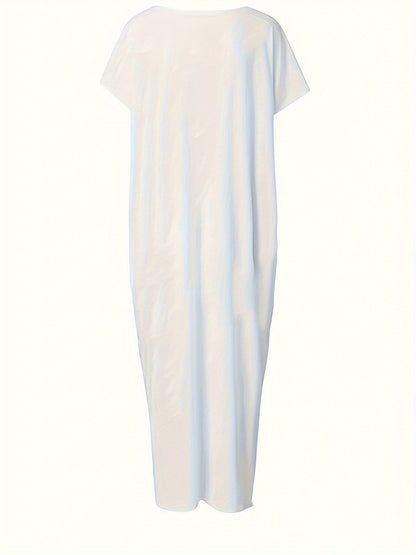 Robe longue décontractée pour femme, style ample, idéale pour l'été et la détente à la maison
