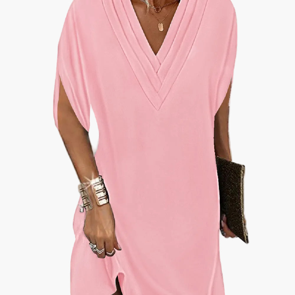 Robe élégante décontractée pour femme à manches fendues – Style chic polyvalent