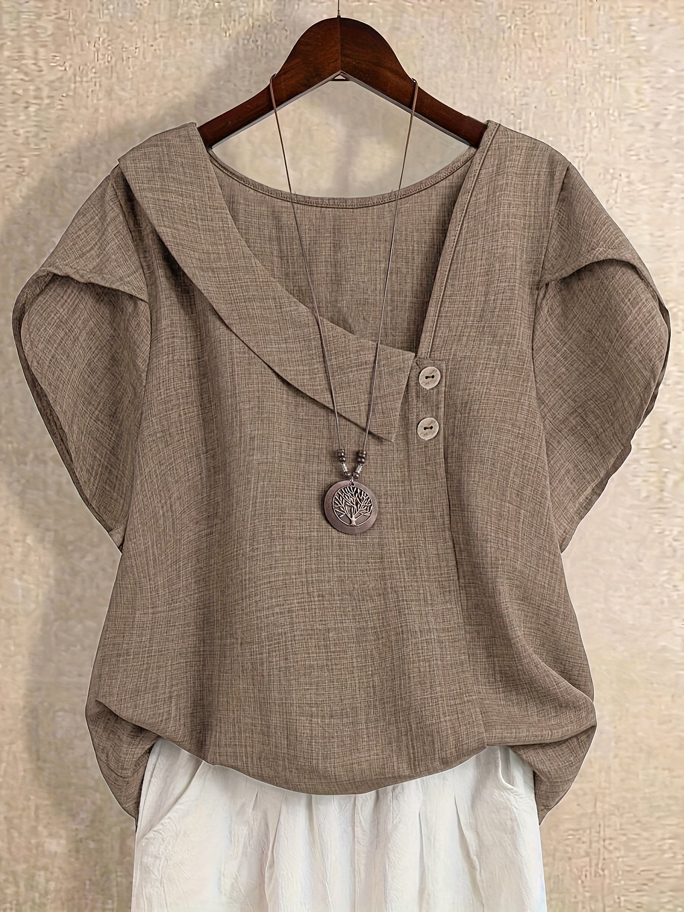 Blouse Tunique Femme Style Asymétrique Décontracté Élégant