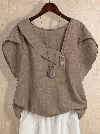 Blouse Tunique Femme Style Asymétrique Décontracté Élégant