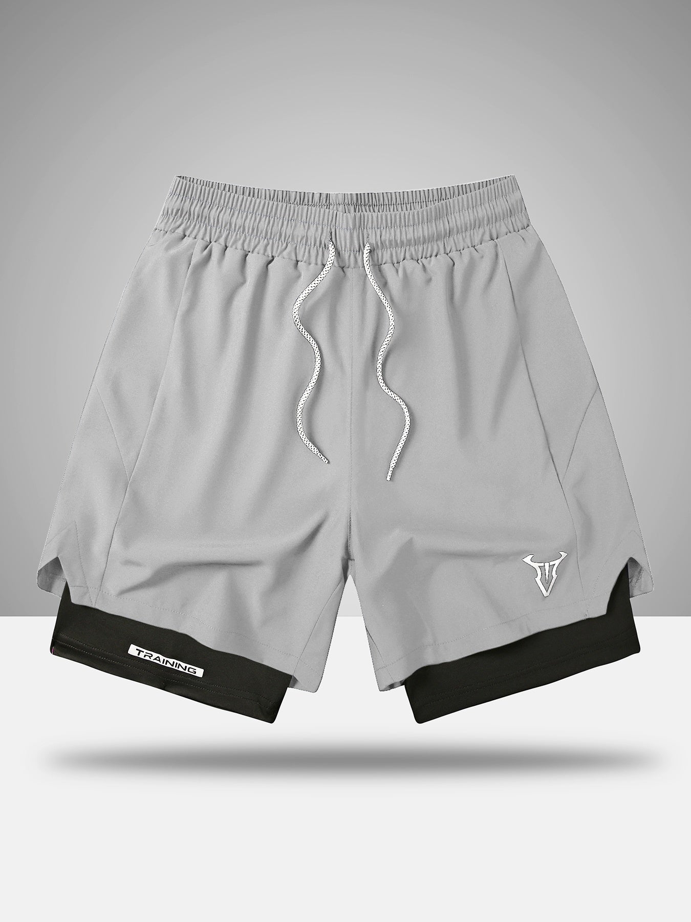 Short de sport homme entraînement double couche style moderne pour fitness et course à pied