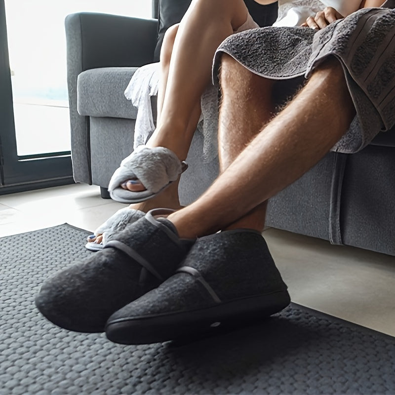 Pantofole alte confortevoli con velcro da uomo – Stile classico e supporto ottimale