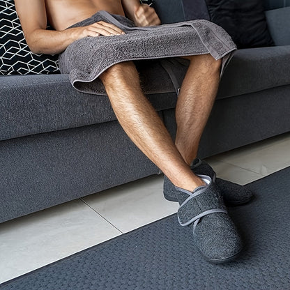 Pantofole alte confortevoli con velcro da uomo – Stile classico e supporto ottimale