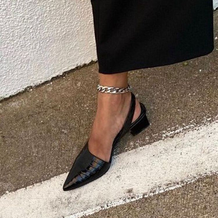 Damesschoenen met blokhak, casual stijl, puntige neus, elegant voor dagelijks gebruik en op kantoor