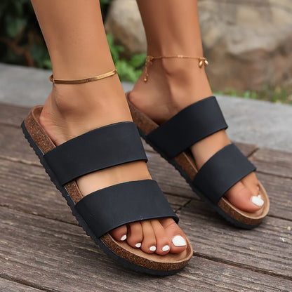 Sandali casual con doppia fascia da donna – Stile estivo comodo per tutti i giorni