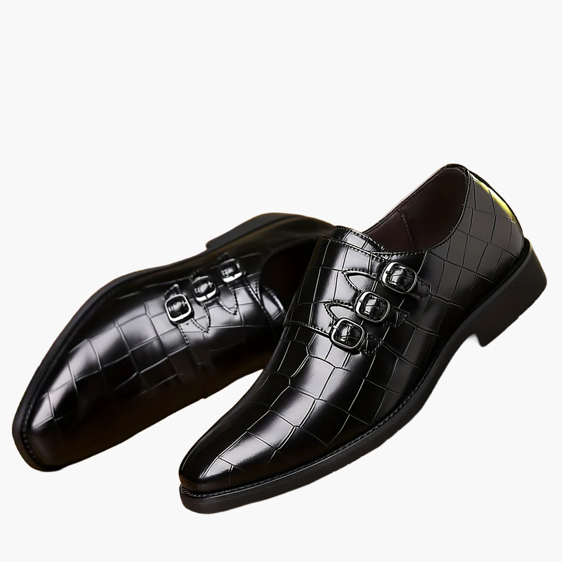 Chaussures habillées à boucle triple pour homme style vintage – élégance formelle et urbaine