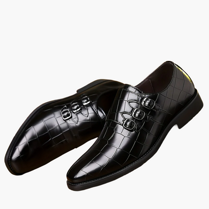 Chaussures habillées à boucle triple pour homme style vintage – élégance formelle et urbaine