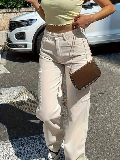 Pantalon cargo large pour femme style urbain et décontracté