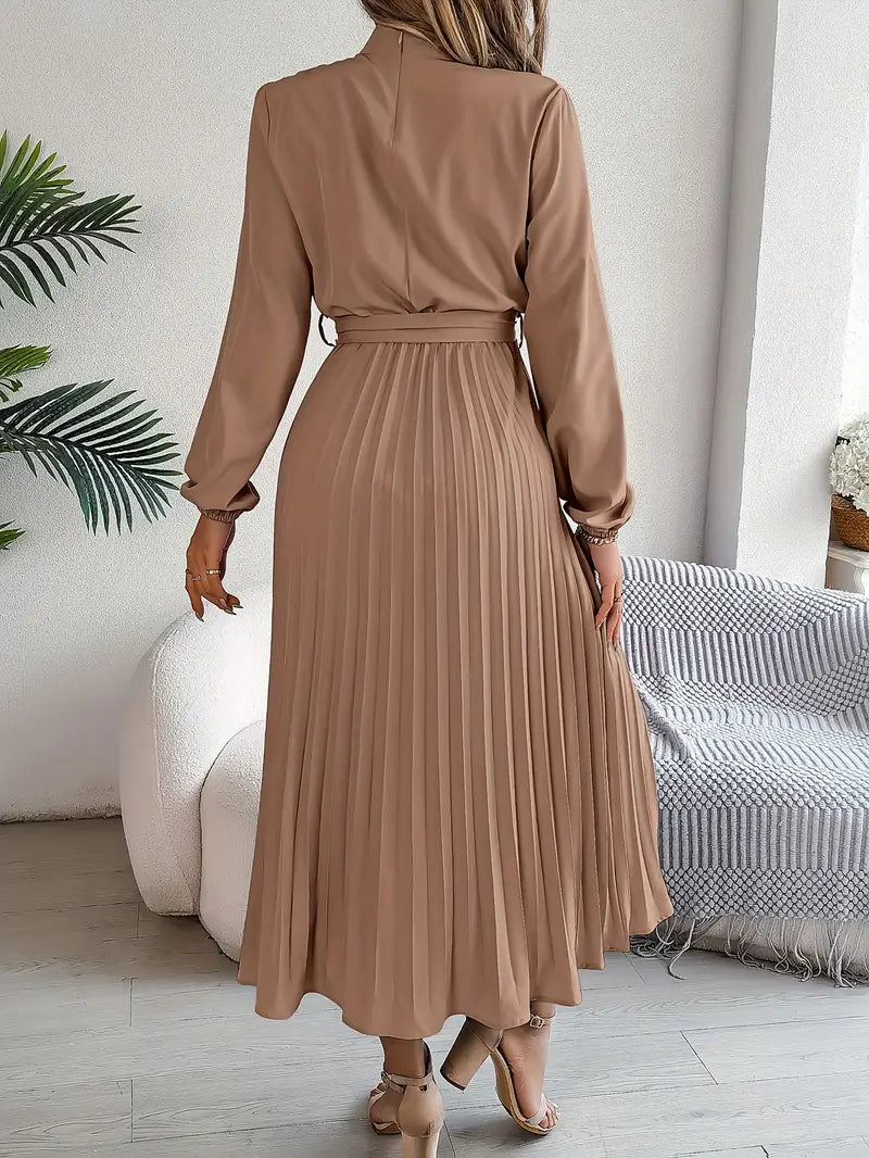 Robe mi-longue élégante à plis pour femme – Style chic et polyvalent pour occasions spéciales