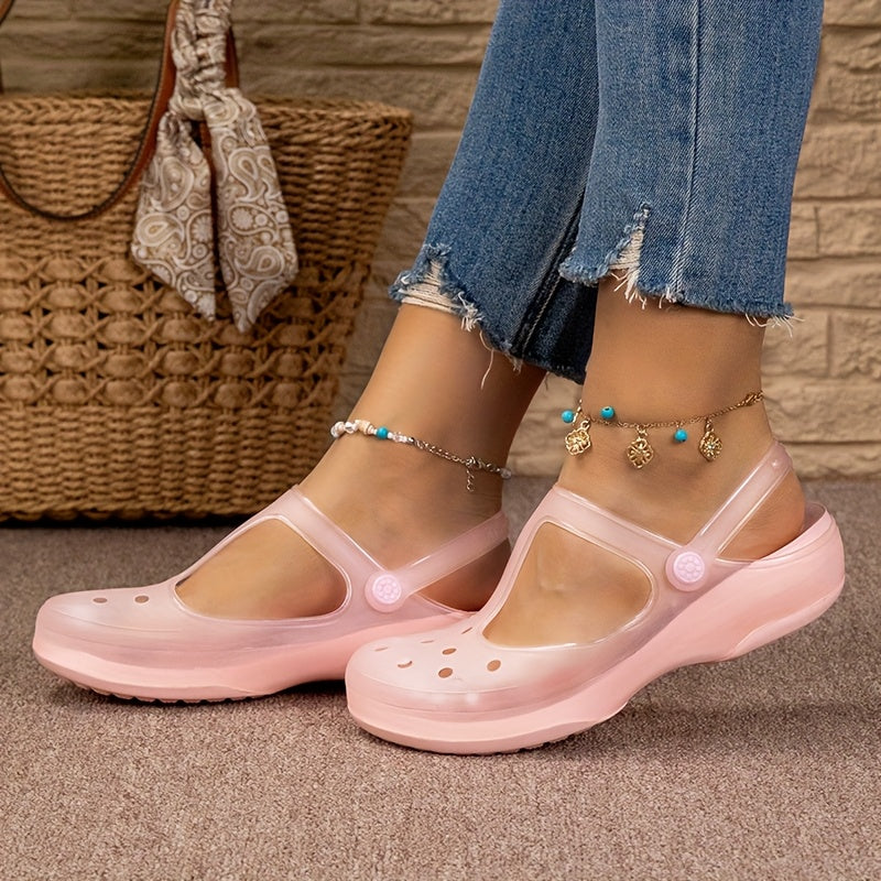 Sandalias cómodas para mujer estilo Mary Jane para actividades de verano - zapatos ligeros con tacón plano