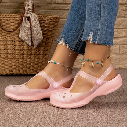 Sandalias cómodas para mujer estilo Mary Jane para actividades de verano - zapatos ligeros con tacón plano