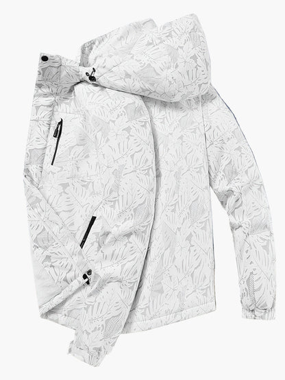 Vandtæt herre regnjakke med hætte – Sporty og urban stil, ideel til udendørs brug