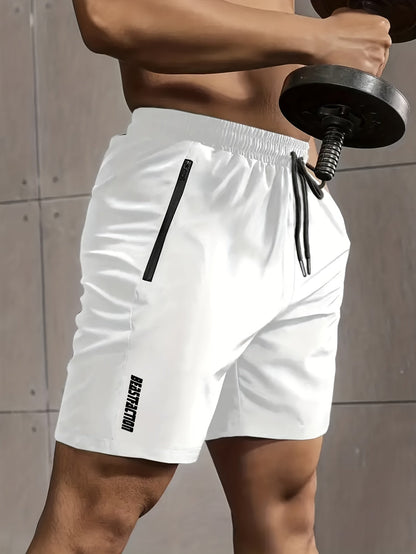 Short de sport pour homme style fitness avec poches zippées - Idéal entraînement et gym