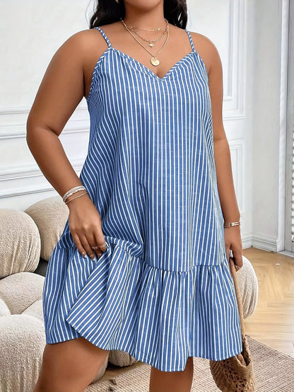Casual striped women's dress, loose style, perfect for summer and relaxed outings