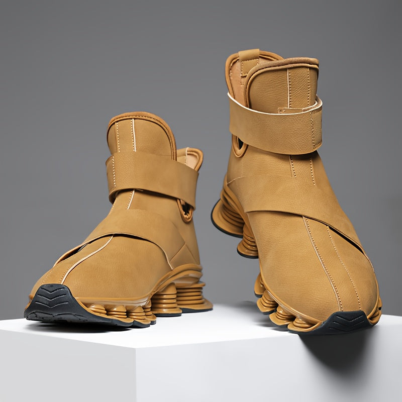 Baskets montantes style bottines avec semelle sculptée bicolore pour homme