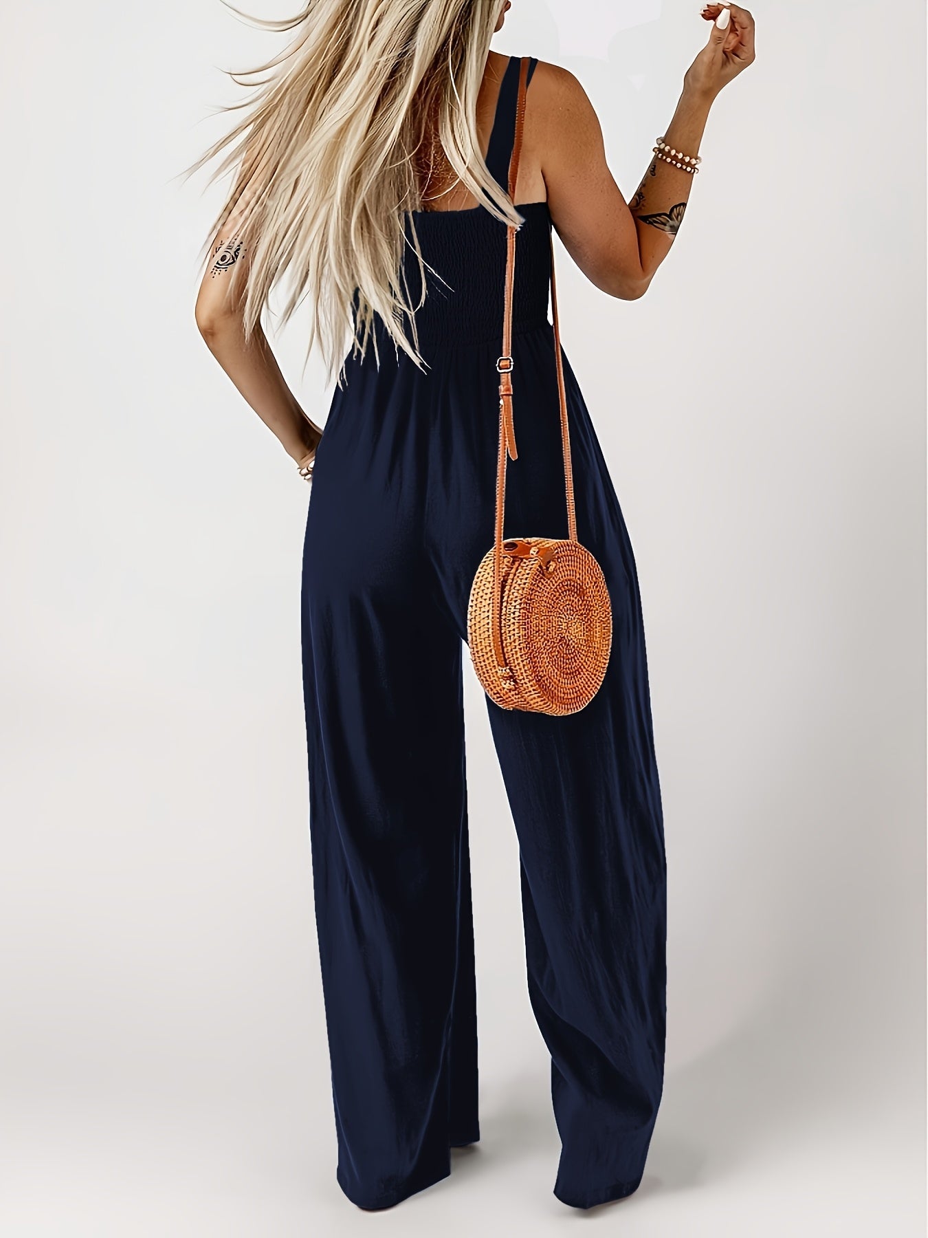 Combinaison élégante à jambes larges pour femme – Style décontracté chic printemps/été