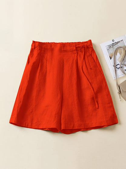 Shorts taille haute femme coupe ample style décontracté été