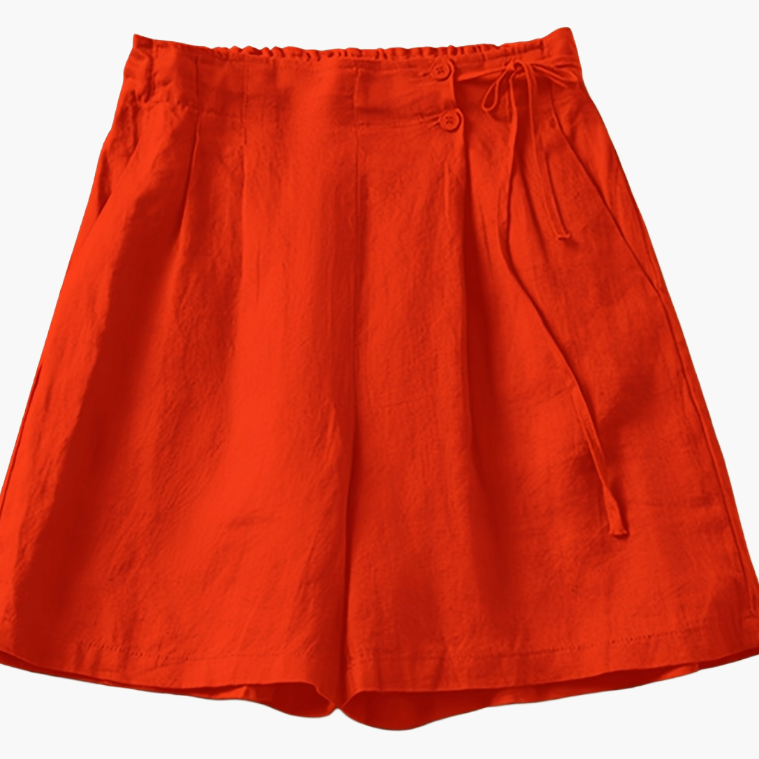 Shorts taille haute femme coupe ample style décontracté été