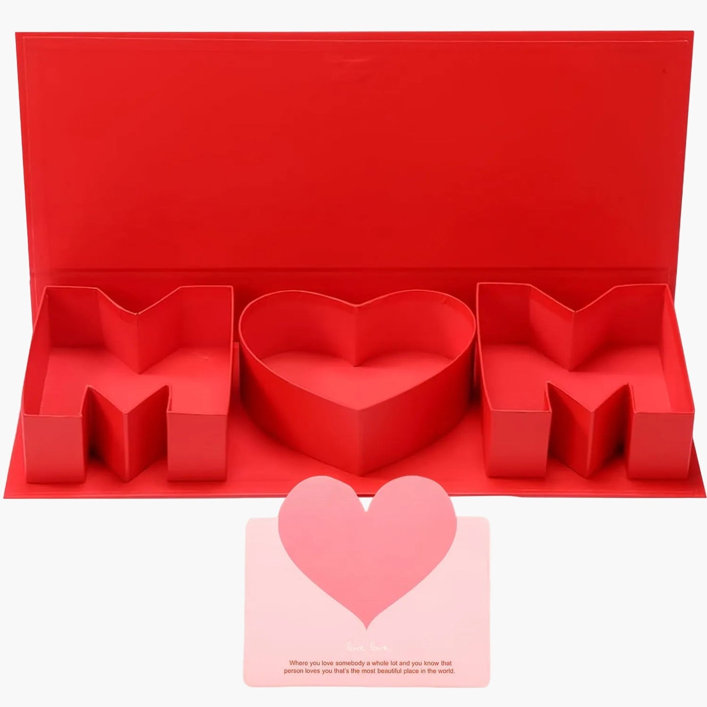 Cofanetto Regalo Fantasia Festa della Mamma Donna – Scatola Espositore Elegante con Scomparti Lettere e Cuore