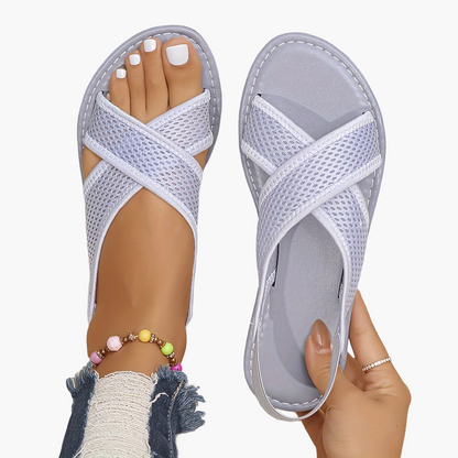 Avslappnade slip-on-sandaler för dam, korslagd stil, perfekta för sommaren
