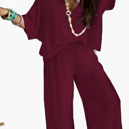 Combinaison Pantalon Femme Style Décontracté Chic à Manches Courtes et Col V – Parfaite pour Printemps et Été