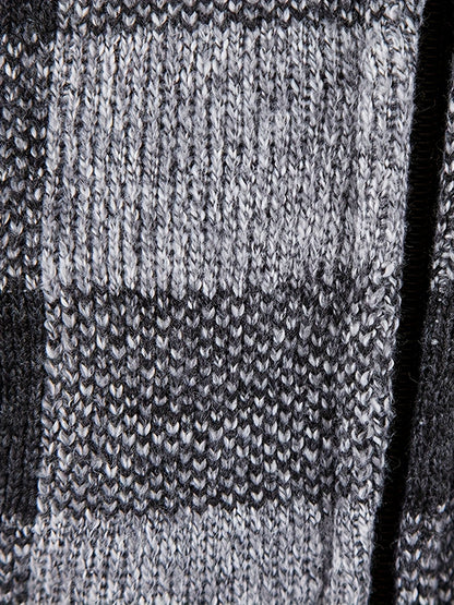 Cardigan Homme à Capuche Carreaux Marron Noir Fermeture Éclair Doublure Chaude